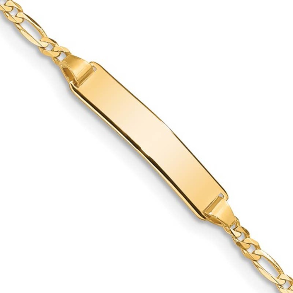 Solid 10K Yellow Gold Figaro Chain 5mm ID Bracelet 7"